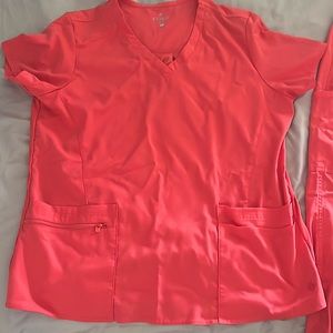 Med couture scrub set. L top L petite bottom joggers